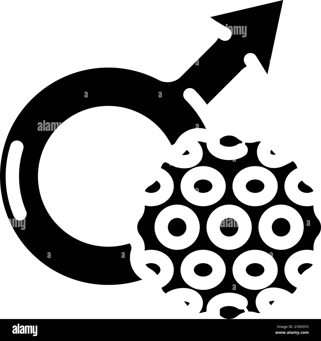 Sexuell übertragene Infektionen Glyphe-Symbol-Vektor-Illustration Stock Vektor