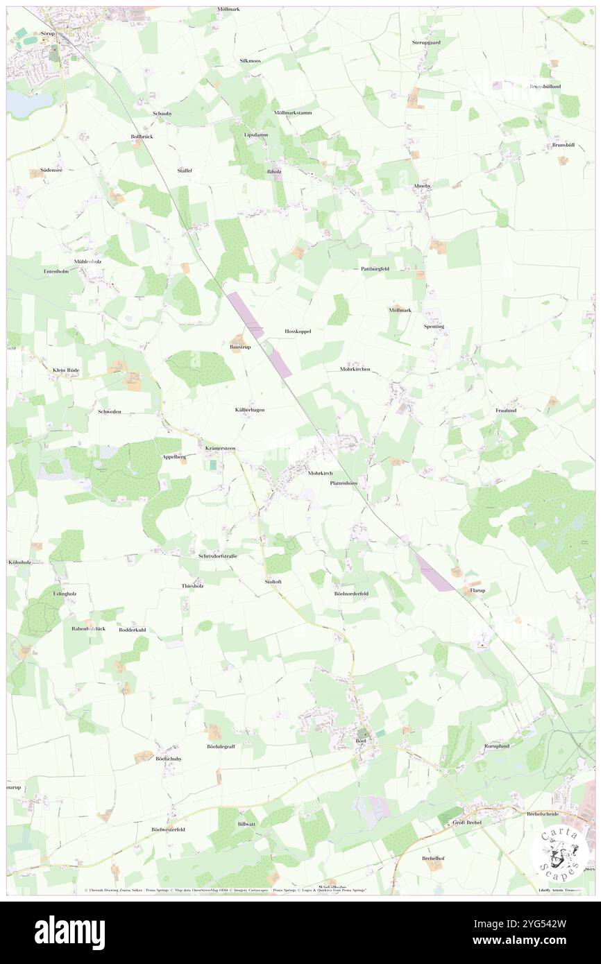 Mohrkirchen, DE, Deutschland, Schleswig-Holstein, N 54 40' 32''', N 9 42' 38''', Karte, Cartascapes Map veröffentlicht 2024. Erkunden Sie Cartascapes, eine Karte, die die vielfältigen Landschaften, Kulturen und Ökosysteme der Erde enthüllt. Reisen Sie durch Zeit und Raum und entdecken Sie die Verflechtungen der Vergangenheit, Gegenwart und Zukunft unseres Planeten. Stockfoto