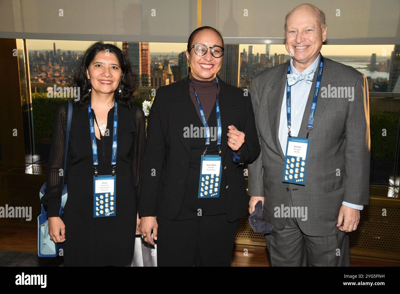 Anora Gaudiano, Stacy-Marie Ishmael, Richard Rampell während der Gerald Loeb Awards 2024, die von UCLA Anderson verliehen wurden, im Rainbow Room in New York City, New York, USA, am Donnerstag, 10. Oktober 2024. Quelle: Jennifer Graylock-Graylock.com Stockfoto