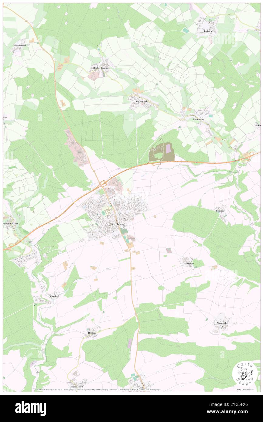 Kirchberg, Regierungsbezirk Darmstadt, DE, Deutschland, Hessen, n 49 50' 9'', N 8 41' 6'', Karte, Cartascapes Map, veröffentlicht 2024. Erkunden Sie Cartascapes, eine Karte, die die vielfältigen Landschaften, Kulturen und Ökosysteme der Erde enthüllt. Reisen Sie durch Zeit und Raum und entdecken Sie die Verflechtungen der Vergangenheit, Gegenwart und Zukunft unseres Planeten. Stockfoto