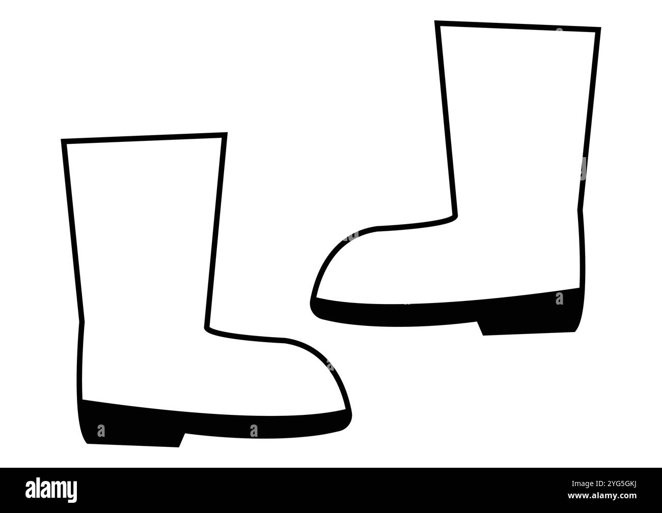 Schwarze und weiße Stiefel Vektor flache Designs, perfekt für Ausmalseiten, isoliert auf weißem Hintergrund Stock Vektor
