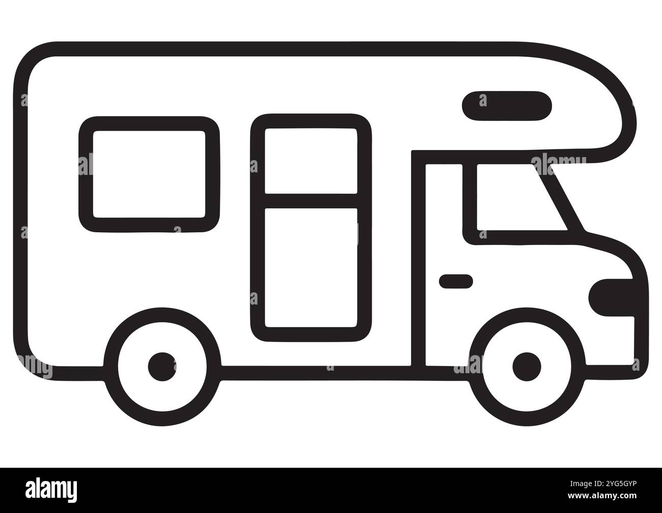 Abenteuer-ready Camping Car Icon Vektor flache Designs, isoliert auf weißem Hintergrund Stock Vektor