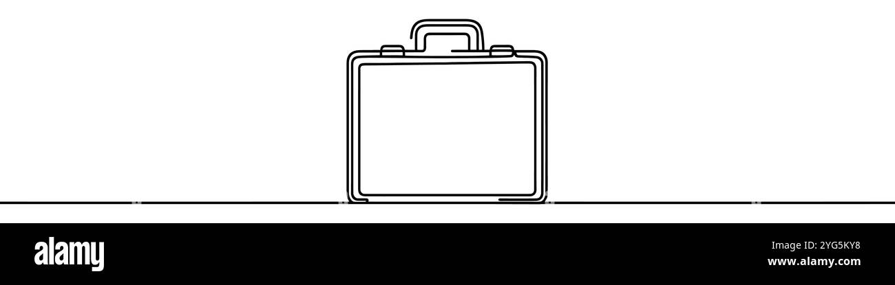Minimalistische durchgehende Einzeilenzeichnung der Business-Tasche oder Aktentasche. Ideal für Geschäfts- und Finanzkonzepte Stock Vektor