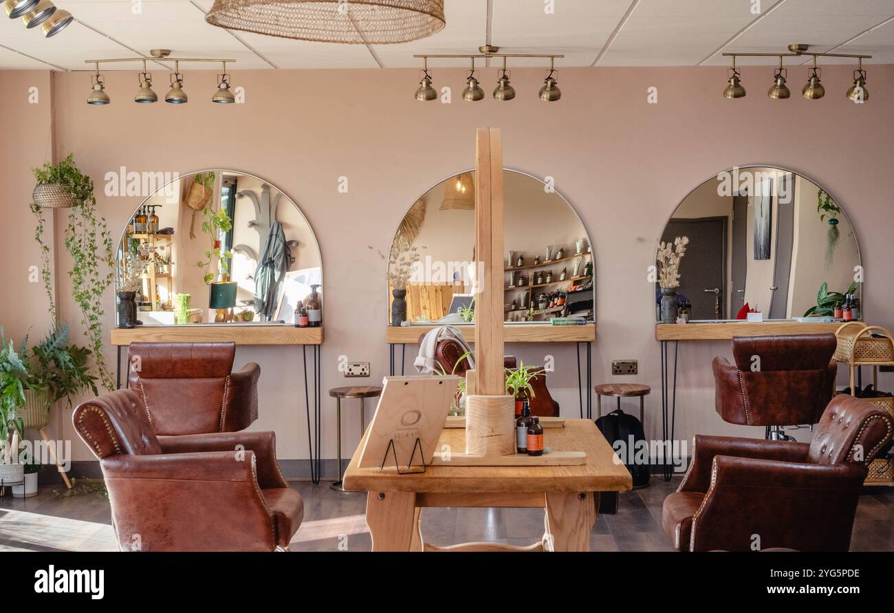 Innenraum eines Friseursalons Stockfoto