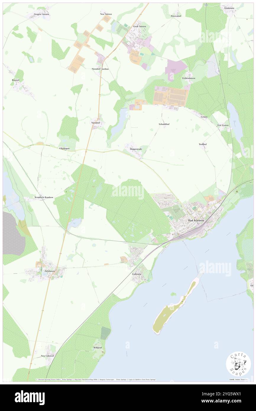 Bad Kleinen, DE, Deutschland, Mecklenburg-Vorpommern, N 53 46' 16'', N 11 28' 17''', Karte, Kartenausgabe 2024. Erkunden Sie Cartascapes, eine Karte, die die vielfältigen Landschaften, Kulturen und Ökosysteme der Erde enthüllt. Reisen Sie durch Zeit und Raum und entdecken Sie die Verflechtungen der Vergangenheit, Gegenwart und Zukunft unseres Planeten. Stockfoto