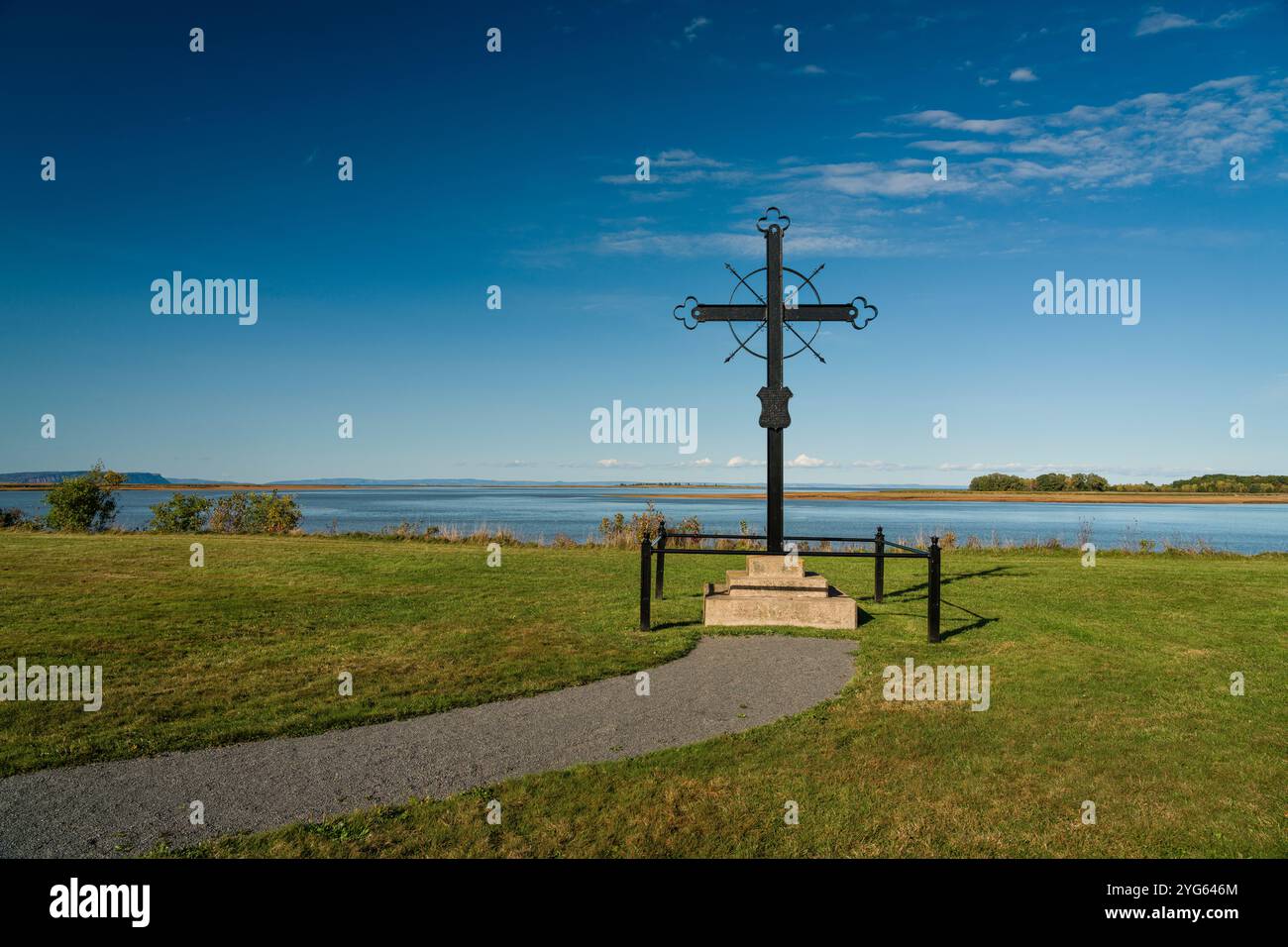 Acadian Memorial Cross Grand-Pré National Historic Site   Hortonville, Nova Scotia, CAN Stockfoto