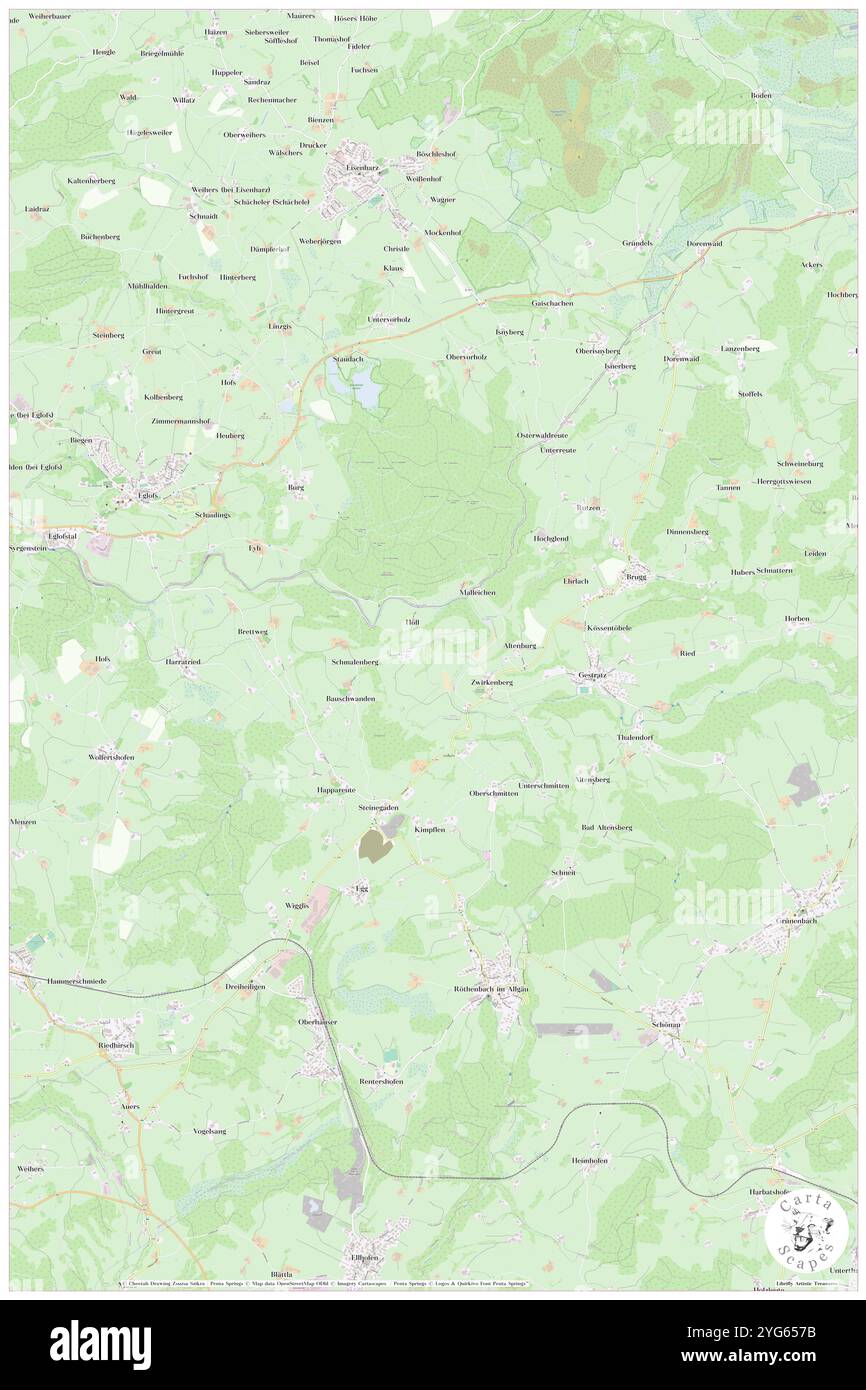 Schmalenberg, Schwaben, DE, Deutschland, Bayern, n 47 38' 59''', N 9 58' 0'', Karte, Cartascapes Map, veröffentlicht 2024. Erkunden Sie Cartascapes, eine Karte, die die vielfältigen Landschaften, Kulturen und Ökosysteme der Erde enthüllt. Reisen Sie durch Zeit und Raum und entdecken Sie die Verflechtungen der Vergangenheit, Gegenwart und Zukunft unseres Planeten. Stockfoto