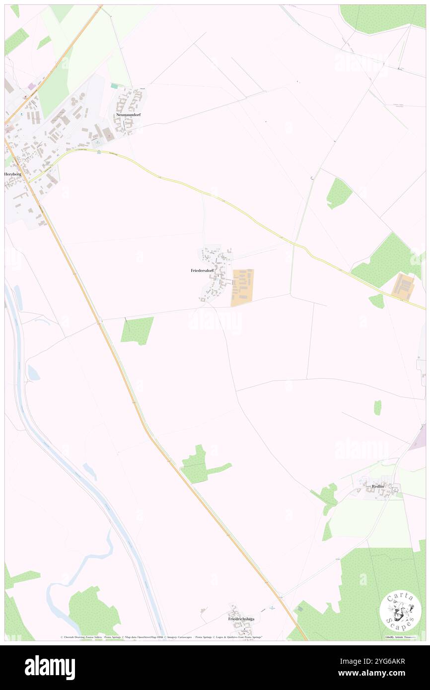 Friedersdorf, Deutschland, Brandenburg, N 52 30' 37''', N 14 23' 41''', Karte, Kartenausgabe 2024. Erkunden Sie Cartascapes, eine Karte, die die vielfältigen Landschaften, Kulturen und Ökosysteme der Erde enthüllt. Reisen Sie durch Zeit und Raum und entdecken Sie die Verflechtungen der Vergangenheit, Gegenwart und Zukunft unseres Planeten. Stockfoto