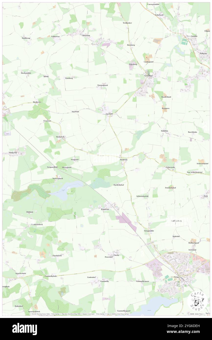 Hardesbyhof, DE, Deutschland, Schleswig-Holstein, N 54 45' 0'', N 9 37' 59''', Karte, Karte, Kartenbild 2024 veröffentlicht. Erkunden Sie Cartascapes, eine Karte, die die vielfältigen Landschaften, Kulturen und Ökosysteme der Erde enthüllt. Reisen Sie durch Zeit und Raum und entdecken Sie die Verflechtungen der Vergangenheit, Gegenwart und Zukunft unseres Planeten. Stockfoto