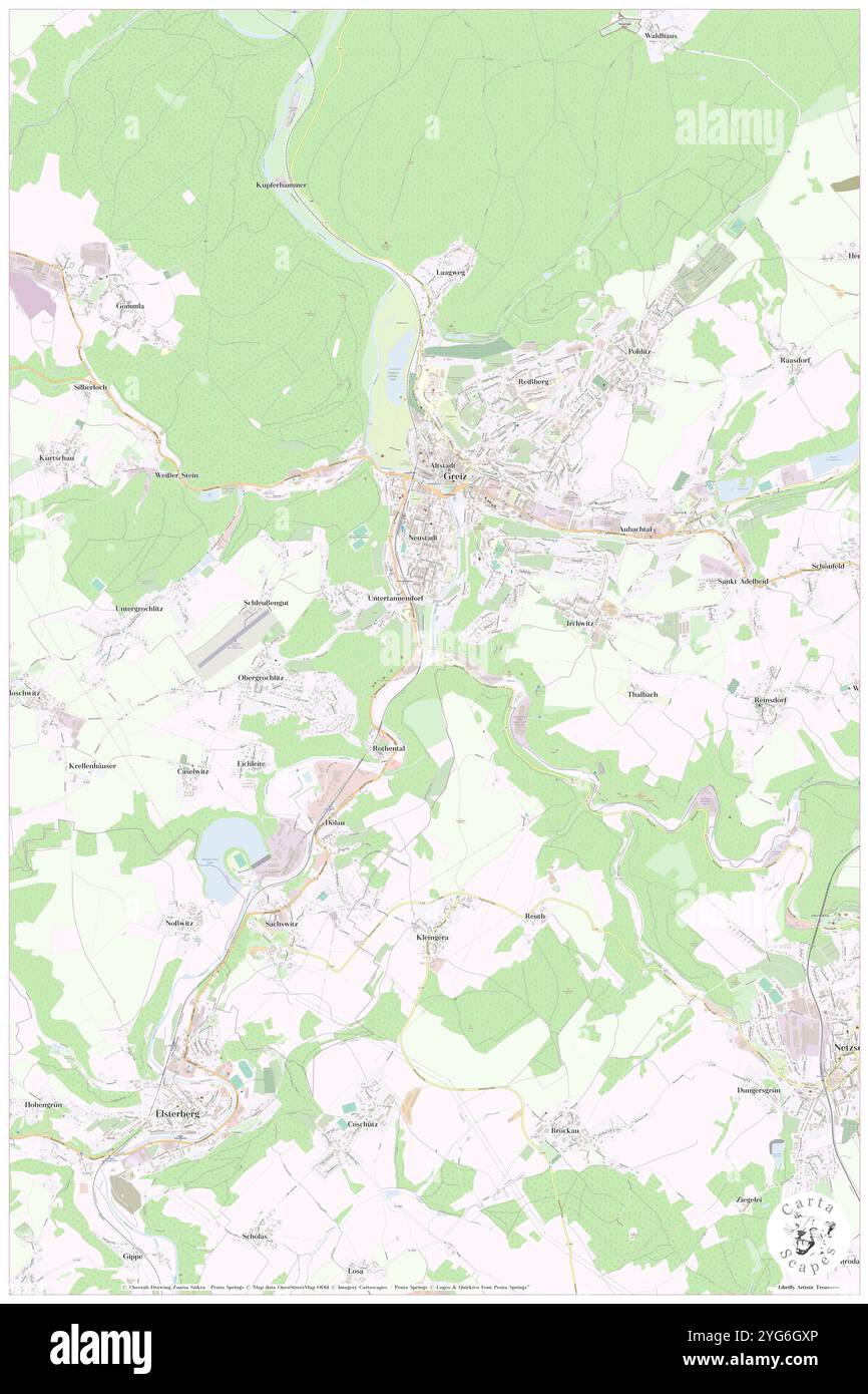 Goltzsch, Deutschland, N 50 38' 34''', N 12 11' 54'', Karte, Cartascapes Map 2024 veröffentlicht. Erkunden Sie Cartascapes, eine Karte, die die vielfältigen Landschaften, Kulturen und Ökosysteme der Erde enthüllt. Reisen Sie durch Zeit und Raum und entdecken Sie die Verflechtungen der Vergangenheit, Gegenwart und Zukunft unseres Planeten. Stockfoto