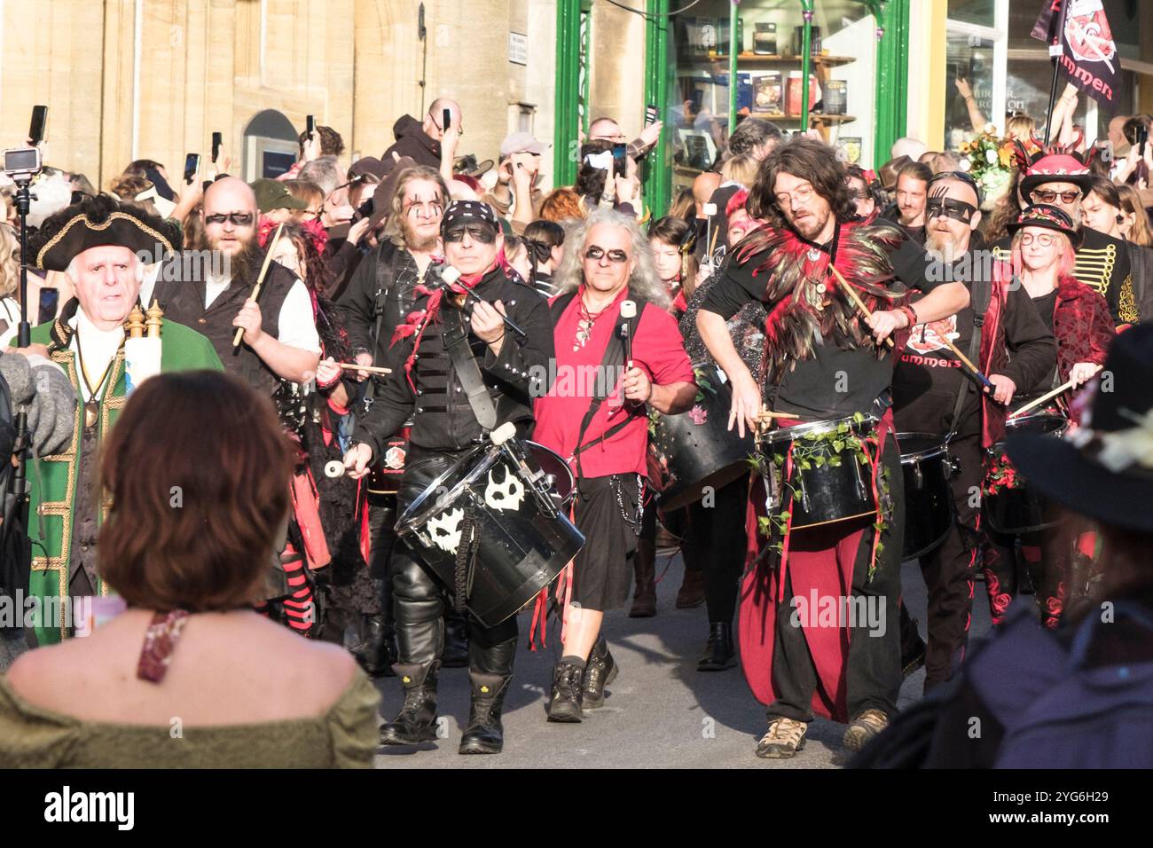 Das keltische Festival von Samhain, allgemein bekannt unter seinem heutigen Namen Halloween, wird in Glastonbury, einer Stadt in somerset, gefeiert Stockfoto