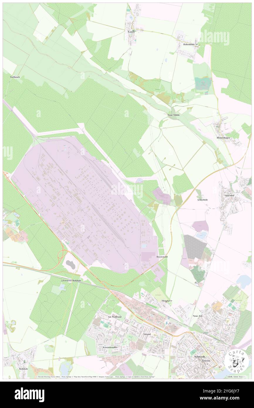 Waldfrieden, Deutschland, Brandenburg, N 53 5' 56''', N 14 15' 17''', Karte, Cartascapes Map, veröffentlicht 2024. Erkunden Sie Cartascapes, eine Karte, die die vielfältigen Landschaften, Kulturen und Ökosysteme der Erde enthüllt. Reisen Sie durch Zeit und Raum und entdecken Sie die Verflechtungen der Vergangenheit, Gegenwart und Zukunft unseres Planeten. Stockfoto