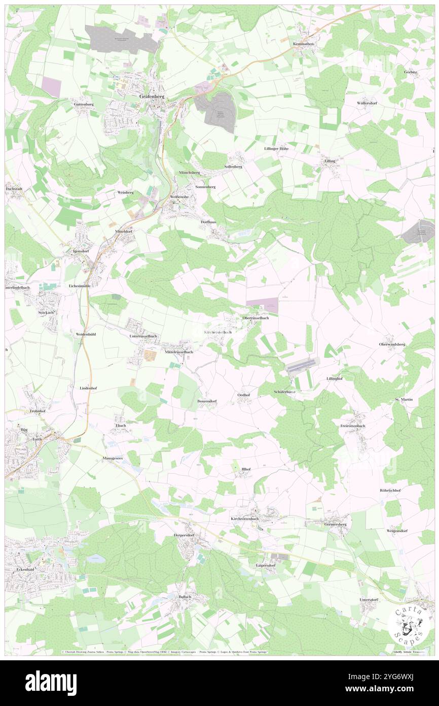 Kirchrusselbach, Oberfranken, Deutschland, Bayern, n 49 36' 37'', N 11 15' 51'', Karte, Cartascapes Map, veröffentlicht 2024. Erkunden Sie Cartascapes, eine Karte, die die vielfältigen Landschaften, Kulturen und Ökosysteme der Erde enthüllt. Reisen Sie durch Zeit und Raum und entdecken Sie die Verflechtungen der Vergangenheit, Gegenwart und Zukunft unseres Planeten. Stockfoto