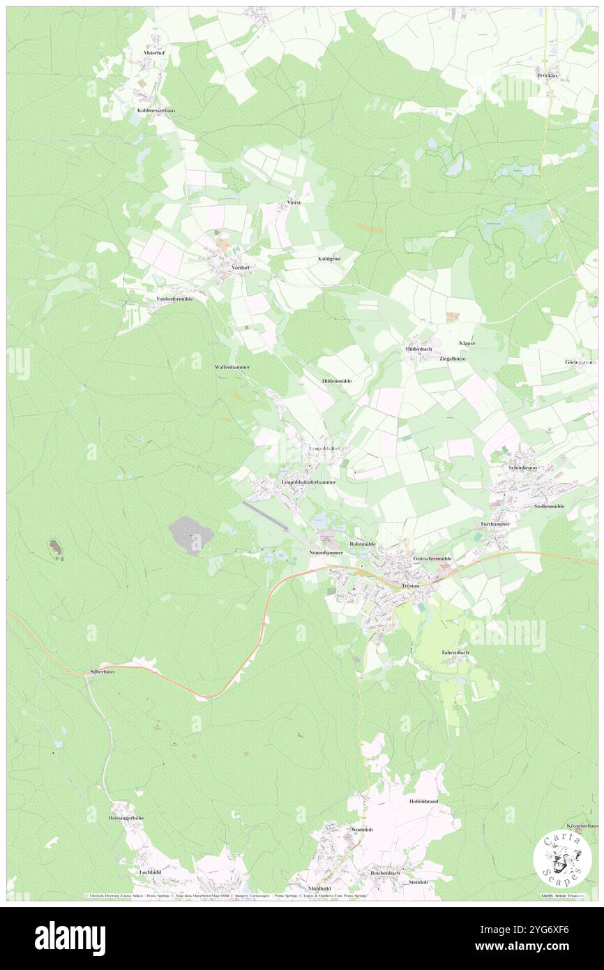 Nesselbach, DE, Deutschland, Bayern, N 50 1' 43'', N 11 55' 56''', Karte, Cartascapes Map veröffentlicht 2024. Erkunden Sie Cartascapes, eine Karte, die die vielfältigen Landschaften, Kulturen und Ökosysteme der Erde enthüllt. Reisen Sie durch Zeit und Raum und entdecken Sie die Verflechtungen der Vergangenheit, Gegenwart und Zukunft unseres Planeten. Stockfoto