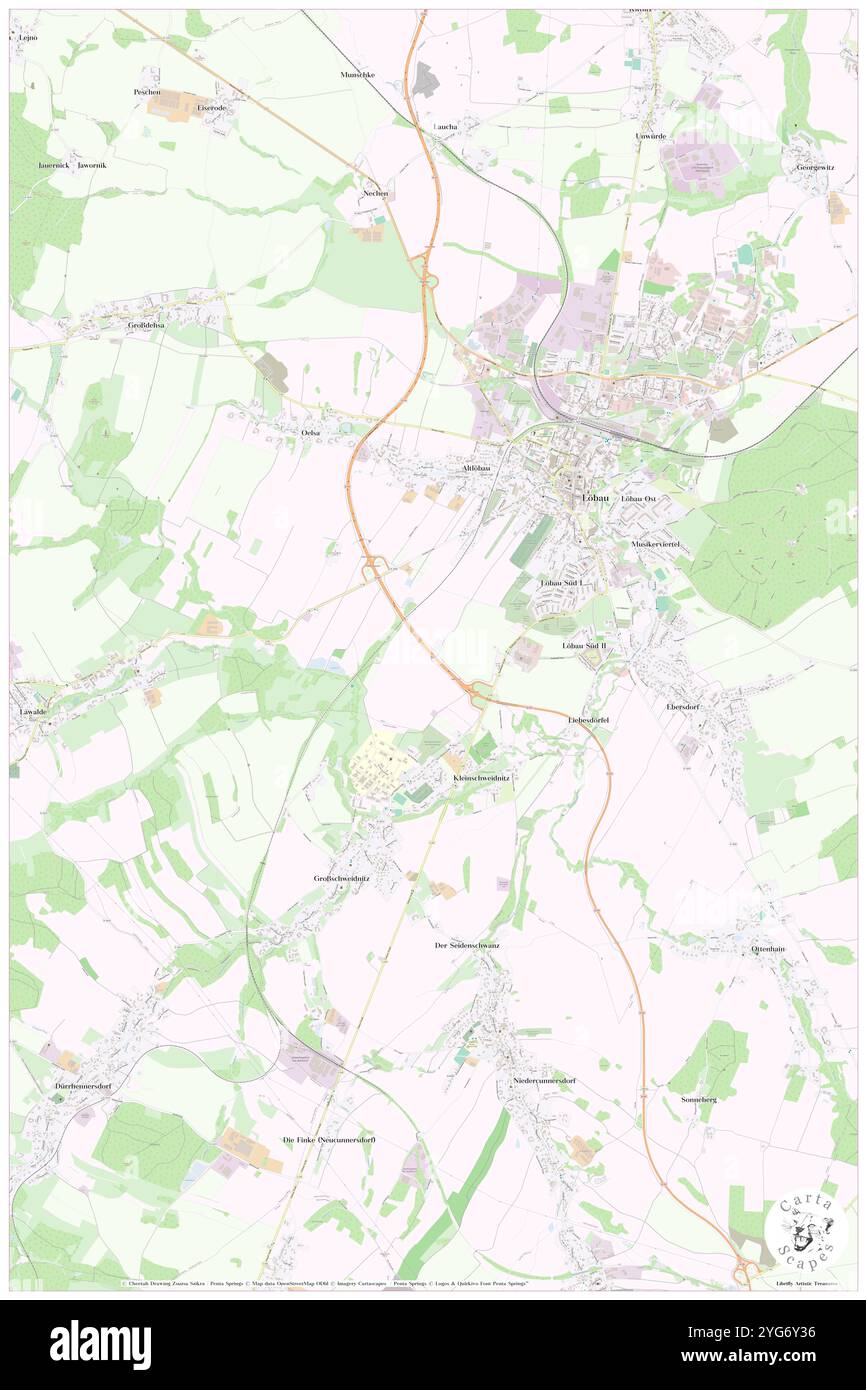 Lindenhof, DE, Deutschland, Sachsen, N 51 4' 59''', N 14 39' 0''', Karte, Kartenausgabe 2024. Erkunden Sie Cartascapes, eine Karte, die die vielfältigen Landschaften, Kulturen und Ökosysteme der Erde enthüllt. Reisen Sie durch Zeit und Raum und entdecken Sie die Verflechtungen der Vergangenheit, Gegenwart und Zukunft unseres Planeten. Stockfoto