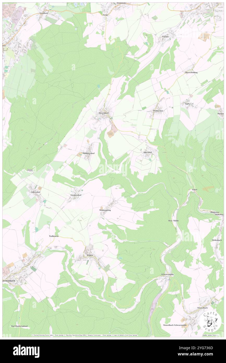 Oelschroete, DE, Deutschland, Thüringen, N 50 36' 45''', N 11 3' 12''', Karte, Cartascapes Map veröffentlicht 2024. Erkunden Sie Cartascapes, eine Karte, die die vielfältigen Landschaften, Kulturen und Ökosysteme der Erde enthüllt. Reisen Sie durch Zeit und Raum und entdecken Sie die Verflechtungen der Vergangenheit, Gegenwart und Zukunft unseres Planeten. Stockfoto