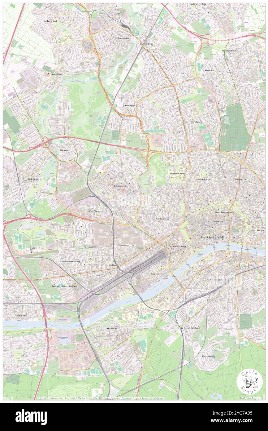 Goethe-Universität Frankfurt, Regierungsbezirk Darmstadt, Deutschland, Hessen, n 50 7' 9'', N 8 39' 5'', Karte, Cartascapes Map, veröffentlicht 2024. Erkunden Sie Cartascapes, eine Karte, die die vielfältigen Landschaften, Kulturen und Ökosysteme der Erde enthüllt. Reisen Sie durch Zeit und Raum und entdecken Sie die Verflechtungen der Vergangenheit, Gegenwart und Zukunft unseres Planeten. Stockfoto