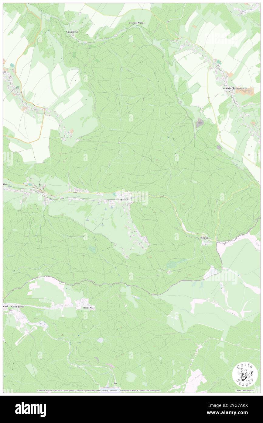 Holzhau, DE, Deutschland, Sachsen, N 50 44' 2'', N 13 35' 30''', Karte, Cartascapes Map veröffentlicht 2024. Erkunden Sie Cartascapes, eine Karte, die die vielfältigen Landschaften, Kulturen und Ökosysteme der Erde enthüllt. Reisen Sie durch Zeit und Raum und entdecken Sie die Verflechtungen der Vergangenheit, Gegenwart und Zukunft unseres Planeten. Stockfoto