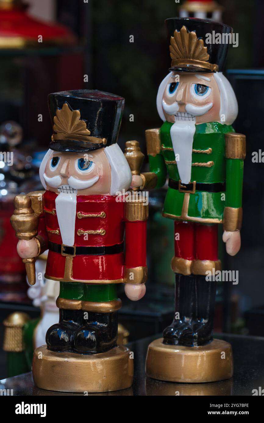 Nahaufnahme eines hölzernen Nussknacker, ein Weihnachtssymbol Stockfoto