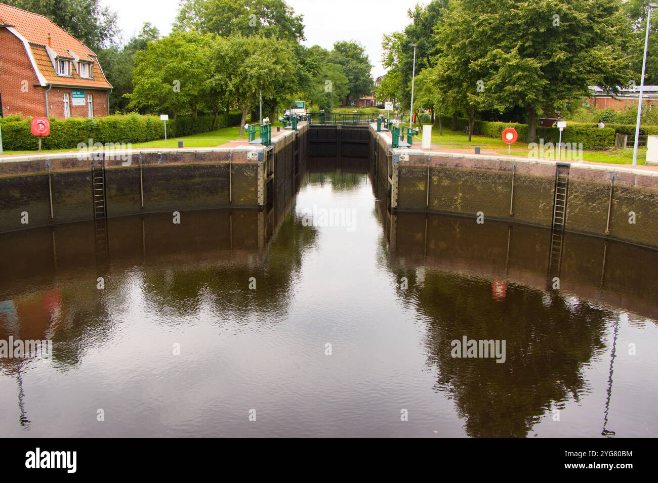 "Kesselschleuse" Emden-Deutschland Stockfoto