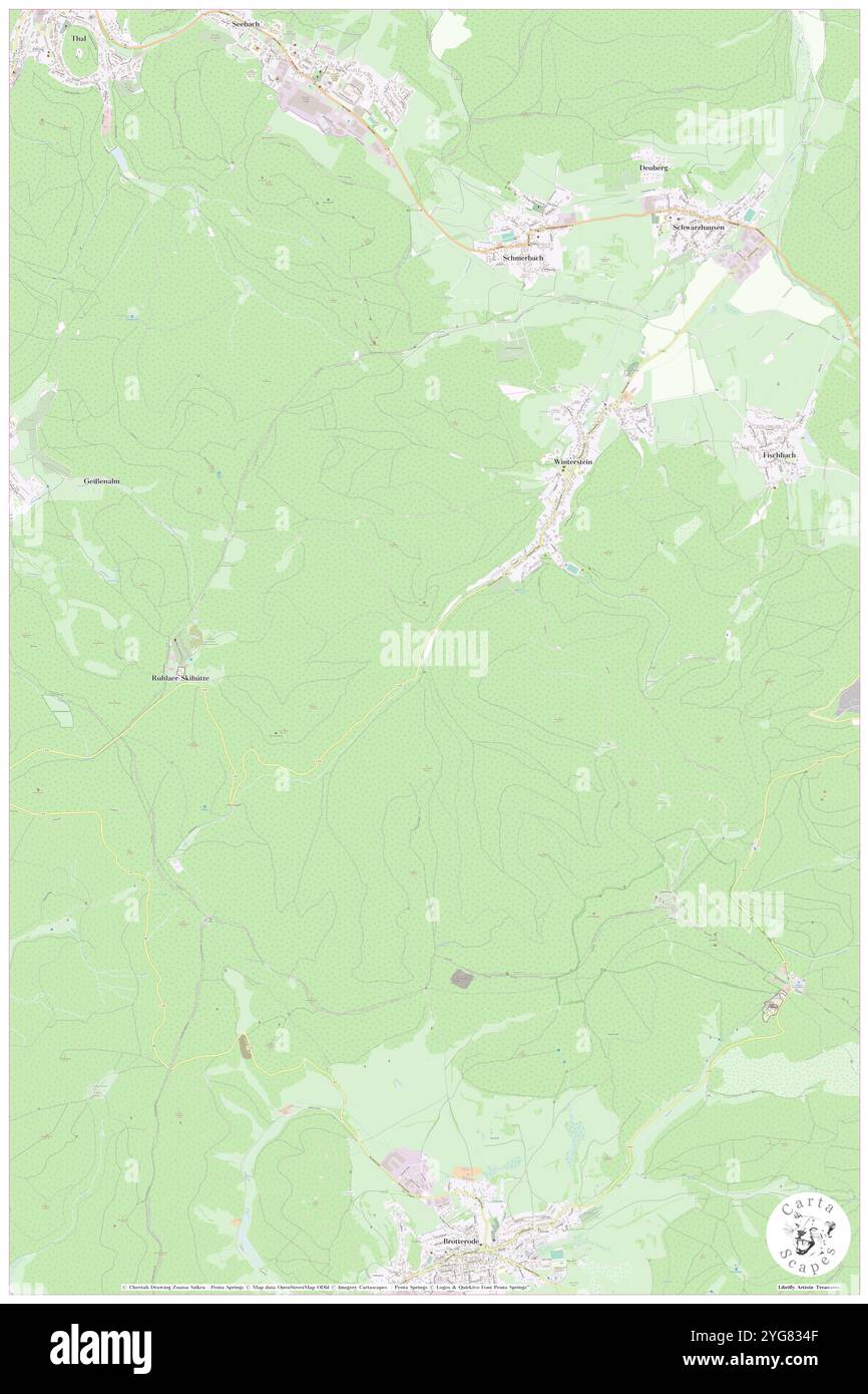 Winterstein, Deutschland, Thüringen, N 50 53' 3''', N 10 27' 23''', Karte, Kartenausgabe 2024. Erkunden Sie Cartascapes, eine Karte, die die vielfältigen Landschaften, Kulturen und Ökosysteme der Erde enthüllt. Reisen Sie durch Zeit und Raum und entdecken Sie die Verflechtungen der Vergangenheit, Gegenwart und Zukunft unseres Planeten. Stockfoto