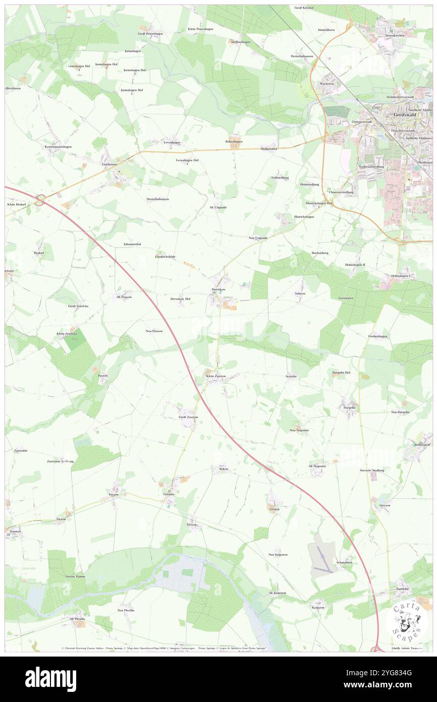 Dersekow, DE, Deutschland, Mecklenburg-Vorpommern, N 54 2' 59'', N 13 18' 0''', Karte, Cartascapes Map veröffentlicht 2024. Erkunden Sie Cartascapes, eine Karte, die die vielfältigen Landschaften, Kulturen und Ökosysteme der Erde enthüllt. Reisen Sie durch Zeit und Raum und entdecken Sie die Verflechtungen der Vergangenheit, Gegenwart und Zukunft unseres Planeten. Stockfoto