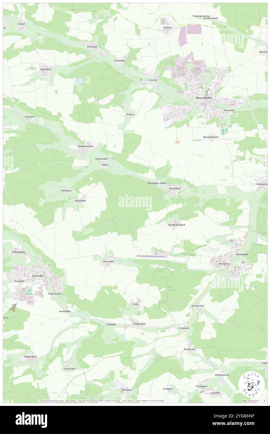 Heegstall, DE, Deutschland, Bayern, N 49 22' 26'', N 10 39' 44''', Karte, Kartenausgabe 2024. Erkunden Sie Cartascapes, eine Karte, die die vielfältigen Landschaften, Kulturen und Ökosysteme der Erde enthüllt. Reisen Sie durch Zeit und Raum und entdecken Sie die Verflechtungen der Vergangenheit, Gegenwart und Zukunft unseres Planeten. Stockfoto