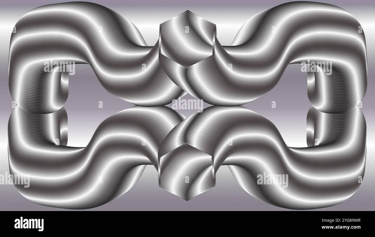Abstrakter Hintergrund aus Stahl-Metall-Silber mit sechseckigen Objekten Stock Vektor