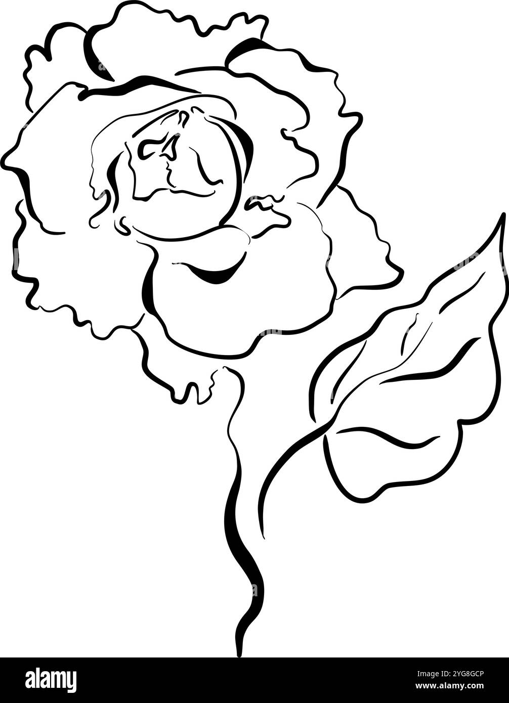 Rosenblume in Doodle-Stil Vektor-Illustration Stock Vektor