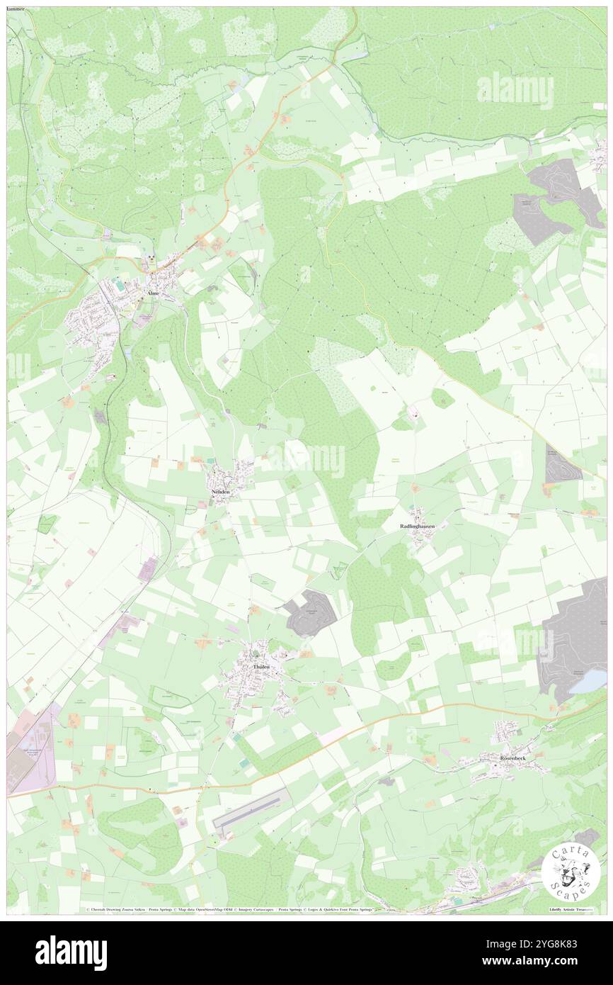 Immental, DE, Deutschland, Nordrhein-Westfalen, N 51 26' 21''', N 8 39' 5''', Karte, Karte, Karte veröffentlicht 2024. Erkunden Sie Cartascapes, eine Karte, die die vielfältigen Landschaften, Kulturen und Ökosysteme der Erde enthüllt. Reisen Sie durch Zeit und Raum und entdecken Sie die Verflechtungen der Vergangenheit, Gegenwart und Zukunft unseres Planeten. Stockfoto