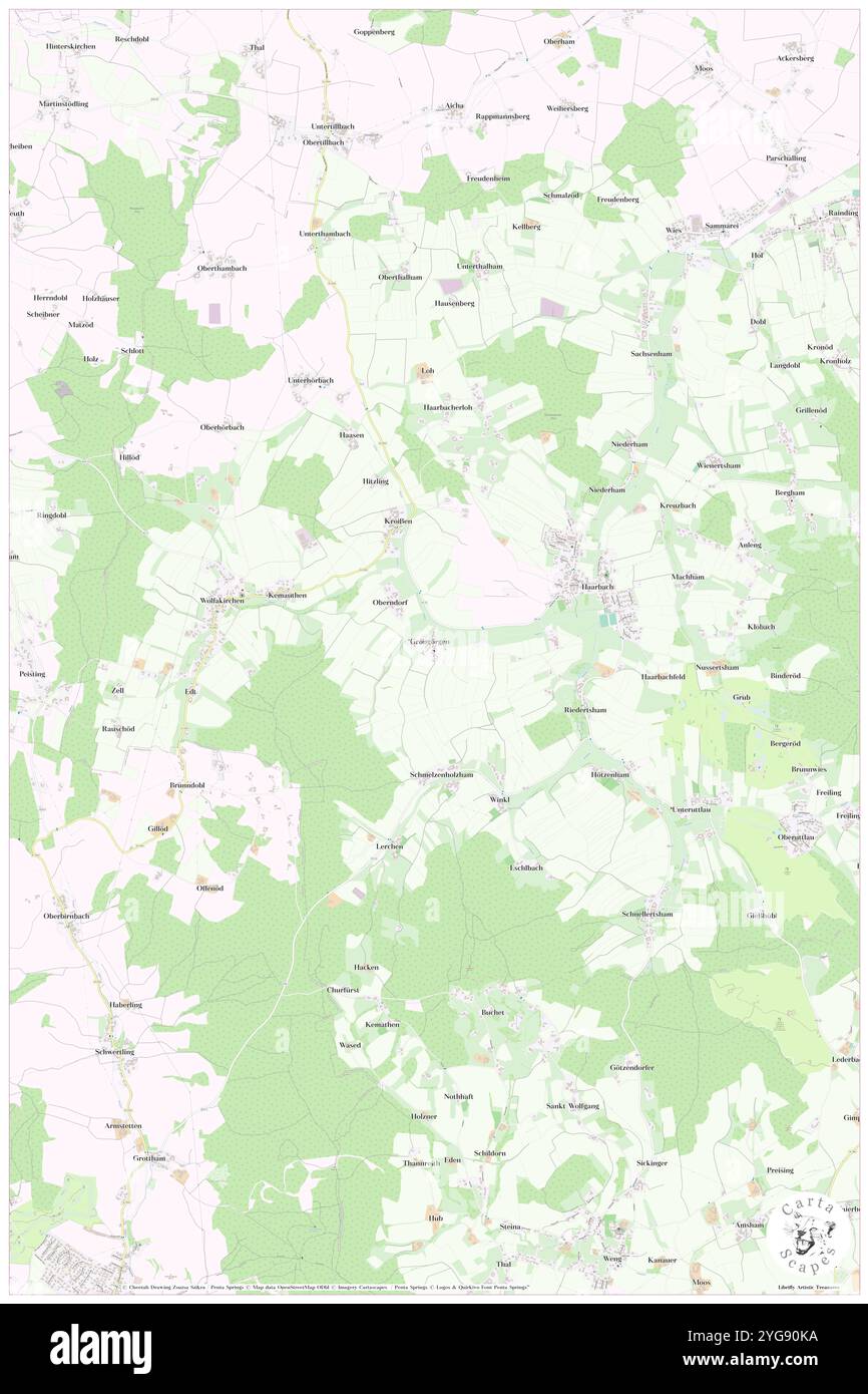 Grongoergen, Kath. Nebenkirche und Wallfahrtskirche St. Leonhard, Niederbayern, DE, Deutschland, Bayern, n 48 29' 48'', N 13 7' 45'', Karte, Cartascapes Map, veröffentlicht 2024. Erkunden Sie Cartascapes, eine Karte, die die vielfältigen Landschaften, Kulturen und Ökosysteme der Erde enthüllt. Reisen Sie durch Zeit und Raum und entdecken Sie die Verflechtungen der Vergangenheit, Gegenwart und Zukunft unseres Planeten. Stockfoto