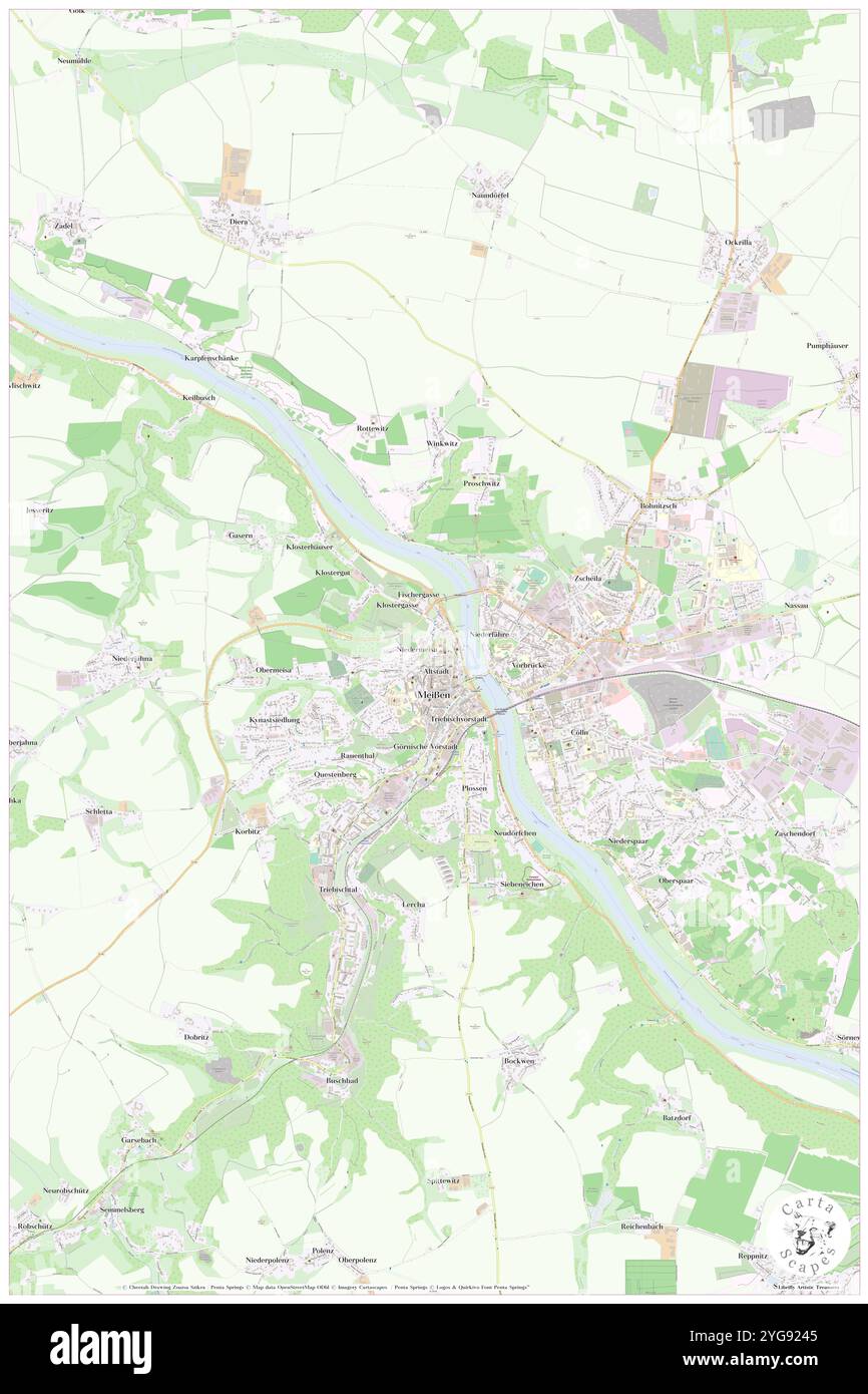 Albrechtsburg, DE, Deutschland, Sachsen, N 51 9' 58''', N 13 28' 14''', Karte, Cartascapes Map, veröffentlicht 2024. Erkunden Sie Cartascapes, eine Karte, die die vielfältigen Landschaften, Kulturen und Ökosysteme der Erde enthüllt. Reisen Sie durch Zeit und Raum und entdecken Sie die Verflechtungen der Vergangenheit, Gegenwart und Zukunft unseres Planeten. Stockfoto