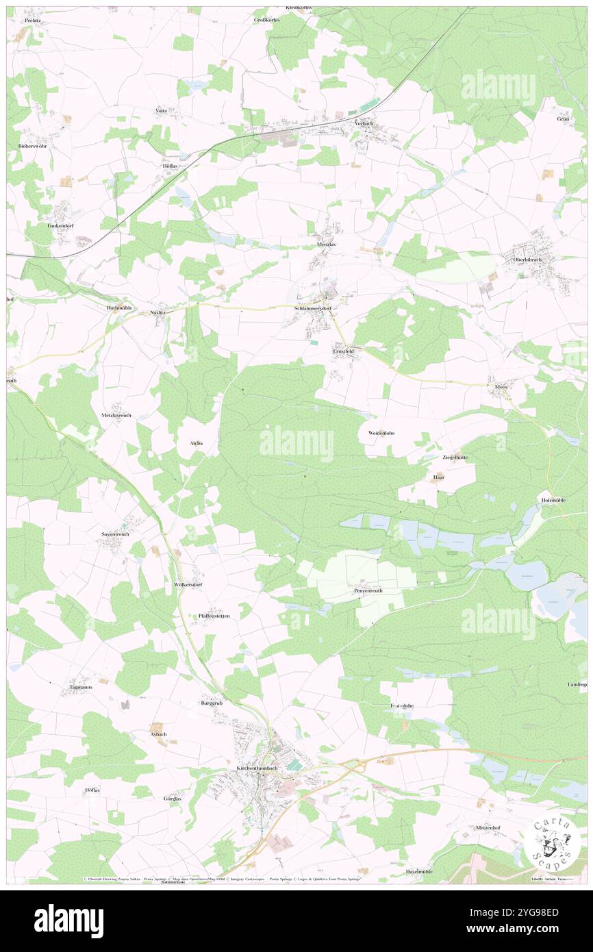 Oberwald, DE, Deutschland, Bayern, N 49 47' 9'', N 11 43' 50''', Karte, Cartascapes Map veröffentlicht 2024. Erkunden Sie Cartascapes, eine Karte, die die vielfältigen Landschaften, Kulturen und Ökosysteme der Erde enthüllt. Reisen Sie durch Zeit und Raum und entdecken Sie die Verflechtungen der Vergangenheit, Gegenwart und Zukunft unseres Planeten. Stockfoto