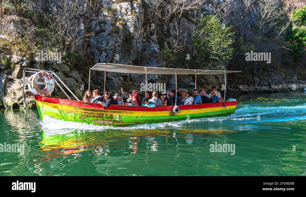 Matka ist der älteste künstliche See in Mazedonien, dessen Stausee 1938 erbaut wurde. Stockfoto