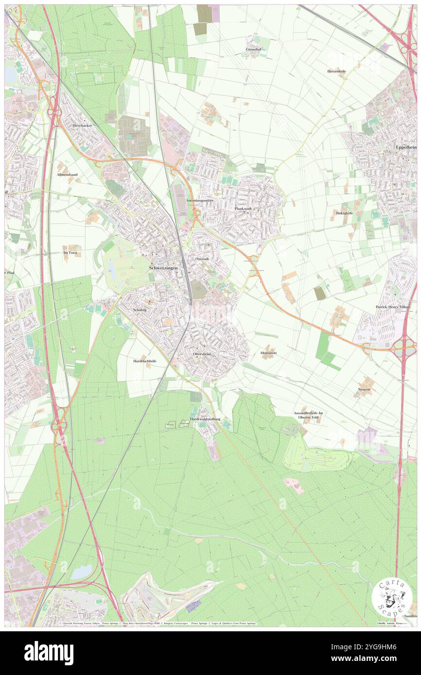 Zagreb, Region Karlsruhe, DE, Deutschland, Baden-Württemberg, n 49 22' 32''', N 8 35' 6''', Karte, Cartascapes Map 2024 veröffentlicht. Erkunden Sie Cartascapes, eine Karte, die die vielfältigen Landschaften, Kulturen und Ökosysteme der Erde enthüllt. Reisen Sie durch Zeit und Raum und entdecken Sie die Verflechtungen der Vergangenheit, Gegenwart und Zukunft unseres Planeten. Stockfoto