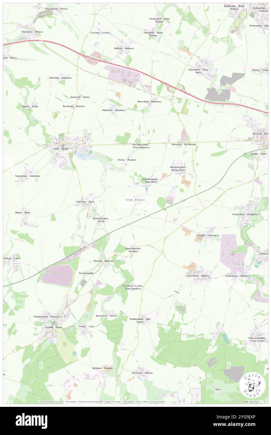 Siebitz, DE, Deutschland, Sachsen, N 51 9' 52''', N 14 20' 45''', Karte, Cartascapes Map veröffentlicht 2024. Erkunden Sie Cartascapes, eine Karte, die die vielfältigen Landschaften, Kulturen und Ökosysteme der Erde enthüllt. Reisen Sie durch Zeit und Raum und entdecken Sie die Verflechtungen der Vergangenheit, Gegenwart und Zukunft unseres Planeten. Stockfoto