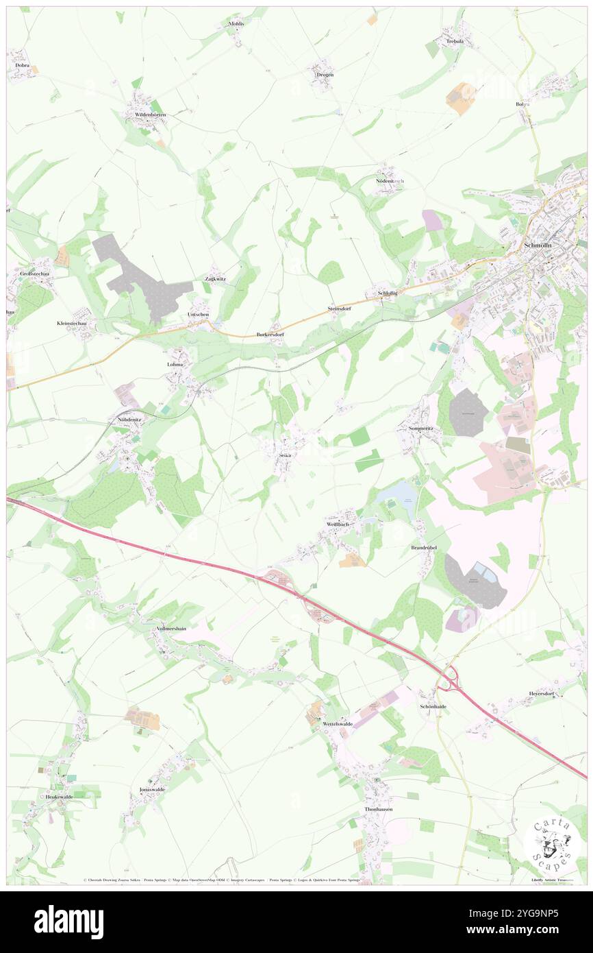 Selka, Deutschland, Thüringen, N 50 52' 30''', N 12 18' 36''', Karte, Kartenausgabe 2024. Erkunden Sie Cartascapes, eine Karte, die die vielfältigen Landschaften, Kulturen und Ökosysteme der Erde enthüllt. Reisen Sie durch Zeit und Raum und entdecken Sie die Verflechtungen der Vergangenheit, Gegenwart und Zukunft unseres Planeten. Stockfoto