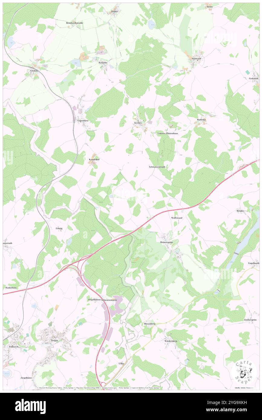 Markusgruen, DE, Deutschland, Sachsen, N 50 23' 59''', N 11 58' 59''', Karte, Cartascapes Map, veröffentlicht 2024. Erkunden Sie Cartascapes, eine Karte, die die vielfältigen Landschaften, Kulturen und Ökosysteme der Erde enthüllt. Reisen Sie durch Zeit und Raum und entdecken Sie die Verflechtungen der Vergangenheit, Gegenwart und Zukunft unseres Planeten. Stockfoto