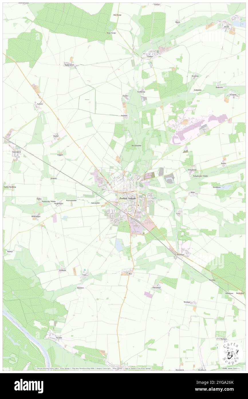 Zerbst, DE, Deutschland, Sachsen-Anhalt, N 51 57' 35''', N 12 5' 34''', Karte, Cartascapes Map 2024 veröffentlicht. Erkunden Sie Cartascapes, eine Karte, die die vielfältigen Landschaften, Kulturen und Ökosysteme der Erde enthüllt. Reisen Sie durch Zeit und Raum und entdecken Sie die Verflechtungen der Vergangenheit, Gegenwart und Zukunft unseres Planeten. Stockfoto