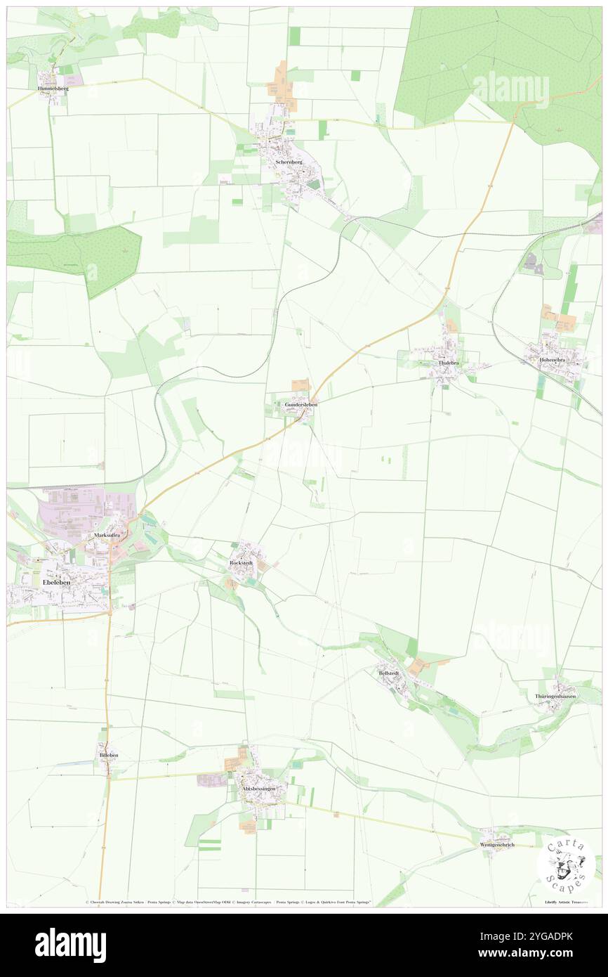 Ganseberg, Deutschland, Thüringen, N 51 17' 45''', N 10 46' 19''', Karte, Kartenausgabe 2024. Erkunden Sie Cartascapes, eine Karte, die die vielfältigen Landschaften, Kulturen und Ökosysteme der Erde enthüllt. Reisen Sie durch Zeit und Raum und entdecken Sie die Verflechtungen der Vergangenheit, Gegenwart und Zukunft unseres Planeten. Stockfoto