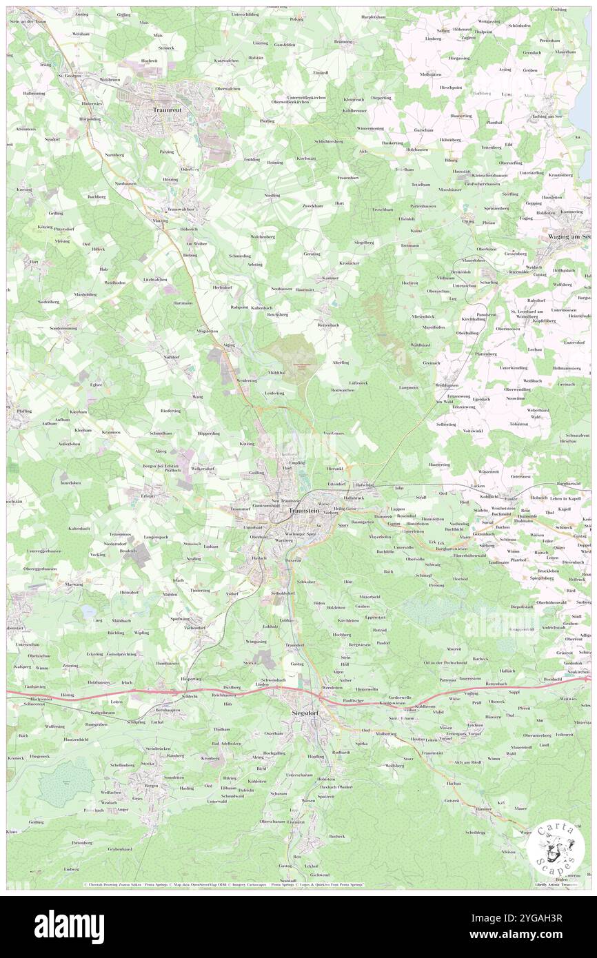 Traunstein, Oberbayern, DE, Deutschland, Bayern, n 47 52' 11'', N 12 38' 19'', Karte, Cartascapes Map, veröffentlicht 2024. Erkunden Sie Cartascapes, eine Karte, die die vielfältigen Landschaften, Kulturen und Ökosysteme der Erde enthüllt. Reisen Sie durch Zeit und Raum und entdecken Sie die Verflechtungen der Vergangenheit, Gegenwart und Zukunft unseres Planeten. Stockfoto