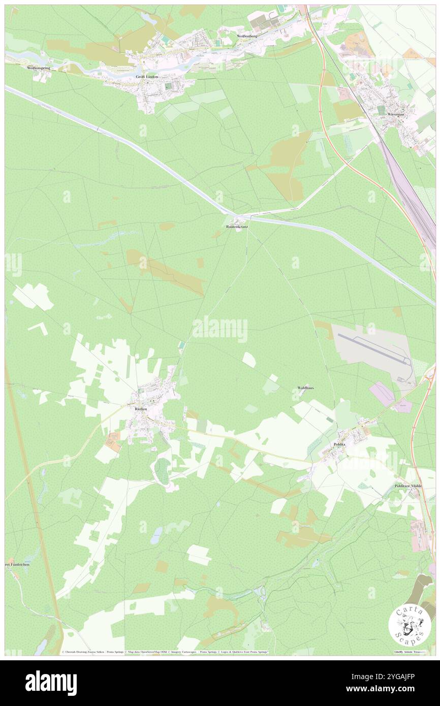 Kirchenheide, Deutschland, Brandenburg, N 52 12' 0''', N 14 33' 0''', Karte, Cartascapes Map, veröffentlicht 2024. Erkunden Sie Cartascapes, eine Karte, die die vielfältigen Landschaften, Kulturen und Ökosysteme der Erde enthüllt. Reisen Sie durch Zeit und Raum und entdecken Sie die Verflechtungen der Vergangenheit, Gegenwart und Zukunft unseres Planeten. Stockfoto