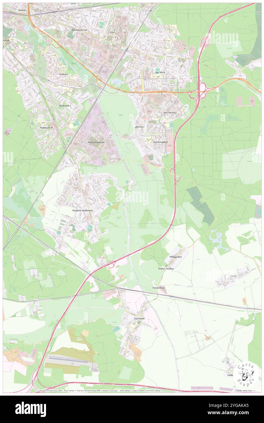 Stocker, DE, Deutschland, Brandenburg, N 52 20' 49'', N 13 7' 26'', Karte, Cartascapes Map, veröffentlicht 2024. Erkunden Sie Cartascapes, eine Karte, die die vielfältigen Landschaften, Kulturen und Ökosysteme der Erde enthüllt. Reisen Sie durch Zeit und Raum und entdecken Sie die Verflechtungen der Vergangenheit, Gegenwart und Zukunft unseres Planeten. Stockfoto