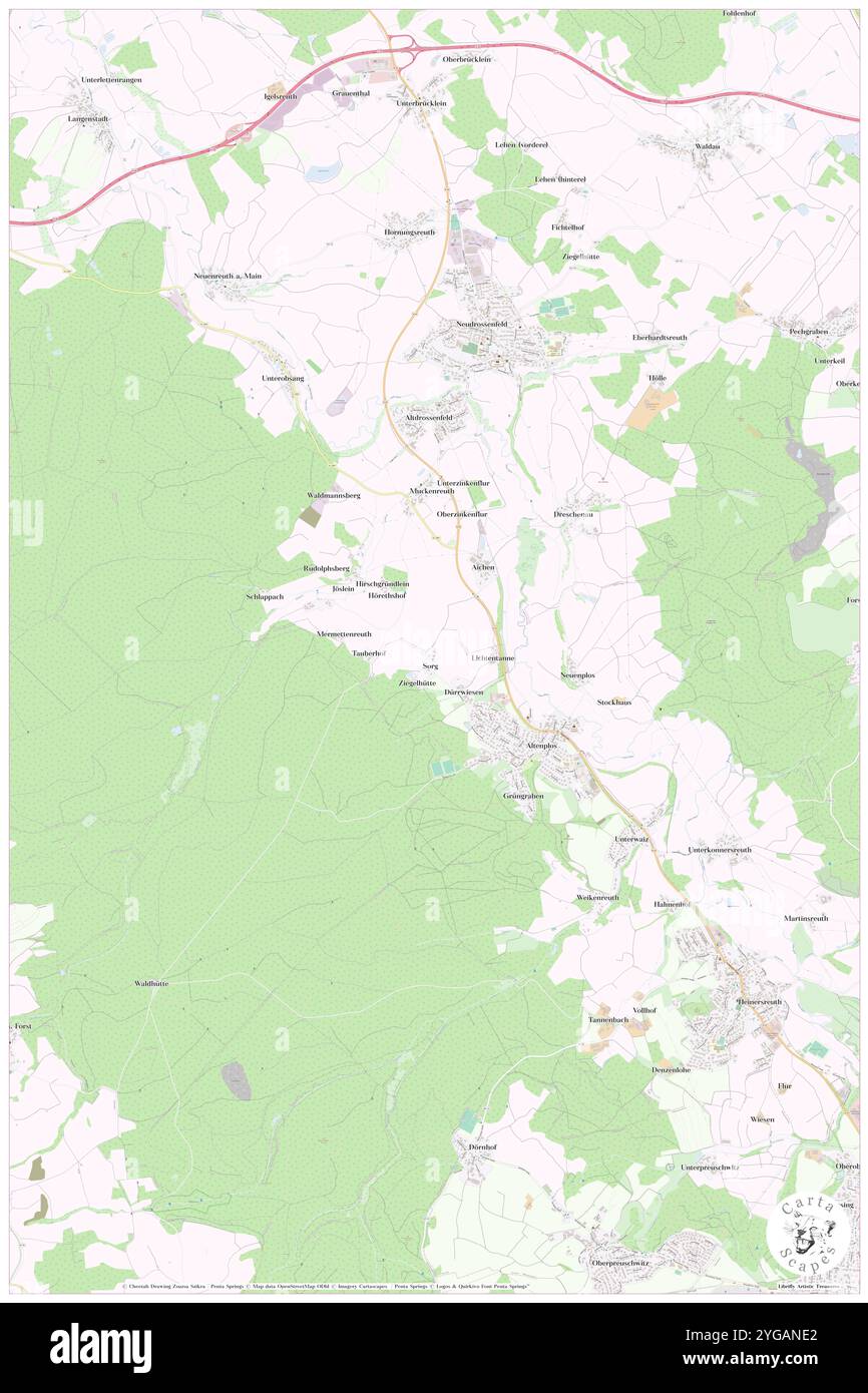 Sorg, Oberfranken, Deutschland, Bayern, n 49 59' 36'', N 11 29' 43'', Karte, Cartascapes Map, veröffentlicht 2024. Erkunden Sie Cartascapes, eine Karte, die die vielfältigen Landschaften, Kulturen und Ökosysteme der Erde enthüllt. Reisen Sie durch Zeit und Raum und entdecken Sie die Verflechtungen der Vergangenheit, Gegenwart und Zukunft unseres Planeten. Stockfoto