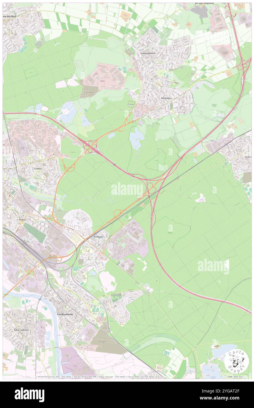 Lache, DE, Deutschland, Hessen, N 50 8' 4''', N 8 58' 15''', Karte, Cartascapes Map, veröffentlicht 2024. Erkunden Sie Cartascapes, eine Karte, die die vielfältigen Landschaften, Kulturen und Ökosysteme der Erde enthüllt. Reisen Sie durch Zeit und Raum und entdecken Sie die Verflechtungen der Vergangenheit, Gegenwart und Zukunft unseres Planeten. Stockfoto