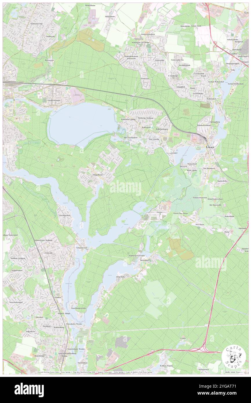 Muggelheim, DE, Deutschland, Berlin, N 52 24' 40'', N 13 39' 50''', Karte, Cartascapes Map, veröffentlicht 2024. Erkunden Sie Cartascapes, eine Karte, die die vielfältigen Landschaften, Kulturen und Ökosysteme der Erde enthüllt. Reisen Sie durch Zeit und Raum und entdecken Sie die Verflechtungen der Vergangenheit, Gegenwart und Zukunft unseres Planeten. Stockfoto