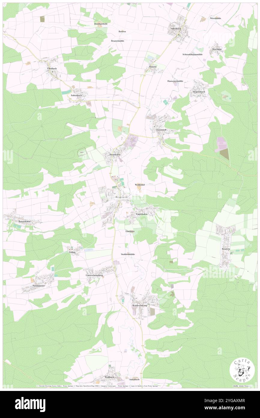 Munsterbach, DE, Deutschland, Bayern, N 48 27' 54''', N 10 35' 39''', Karte, Cartascapes Map, veröffentlicht 2024. Erkunden Sie Cartascapes, eine Karte, die die vielfältigen Landschaften, Kulturen und Ökosysteme der Erde enthüllt. Reisen Sie durch Zeit und Raum und entdecken Sie die Verflechtungen der Vergangenheit, Gegenwart und Zukunft unseres Planeten. Stockfoto