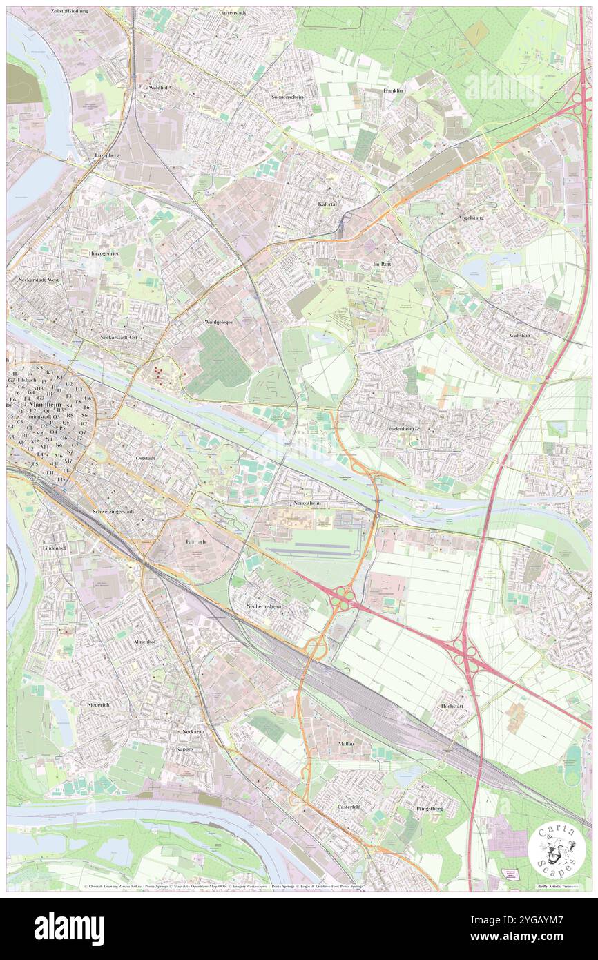 Schleuse Feudenheim, Region Karlsruhe, Deutschland, Baden-Württemberg, n 49 29' 3'', N 8 30' 39'', Karte, Kartenausgabe 2024. Erkunden Sie Cartascapes, eine Karte, die die vielfältigen Landschaften, Kulturen und Ökosysteme der Erde enthüllt. Reisen Sie durch Zeit und Raum und entdecken Sie die Verflechtungen der Vergangenheit, Gegenwart und Zukunft unseres Planeten. Stockfoto