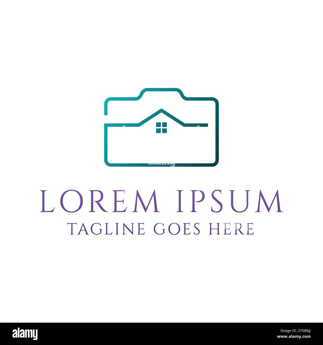 Einfaches minimalistisches Kamerahaus für Picture Gallery Production Studio Logo Design Vektor Stock Vektor