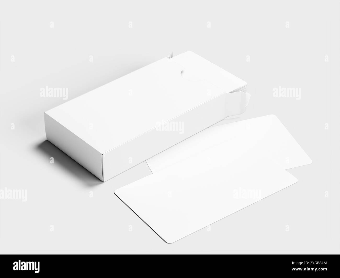3D-Rendern Eines leeren Kartenspiels mit Box-Verpackung Stockfoto
